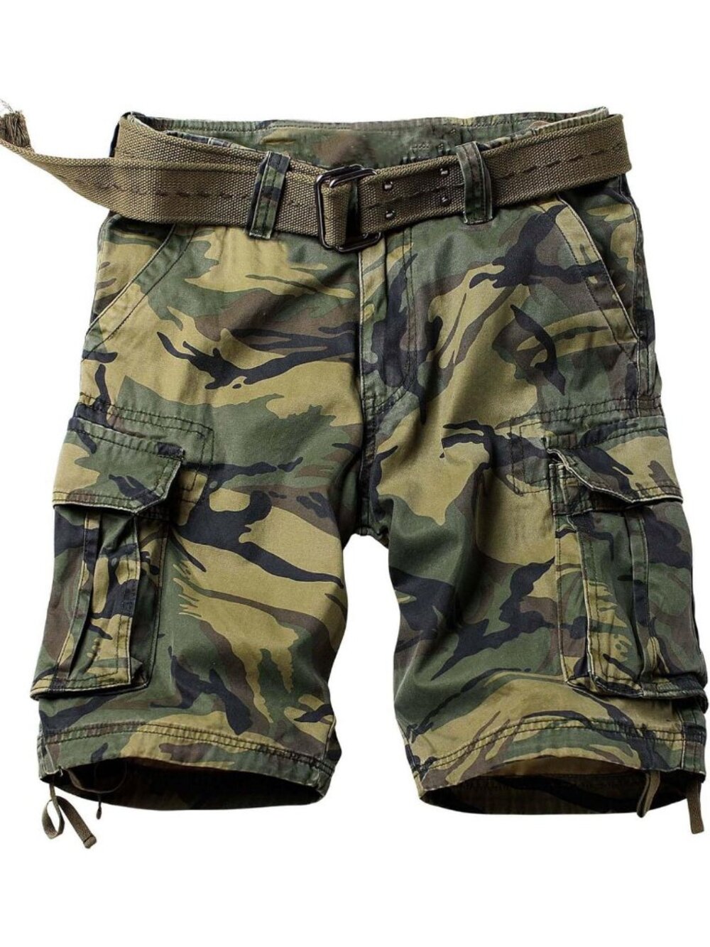 Men's Camo Cargo Shorts - Cotton, Multi-Pocket, Relaxed Fit for Outdoor Work